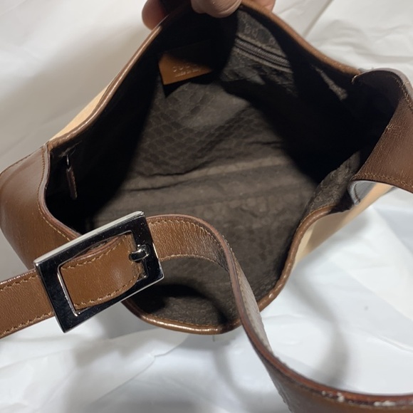 Gucci Vintage Blush Canvas & Brown Leather Jackie Leather & Canvas Shoulder Bag - Picture 10 of 15